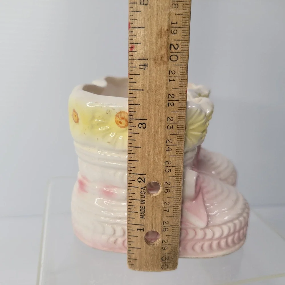 Rubens Planter‎ Kids Pink Floral Ceramic Boot Baby Shower Gift 302 Japan READ